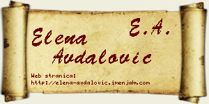 Elena Avdalović vizit kartica